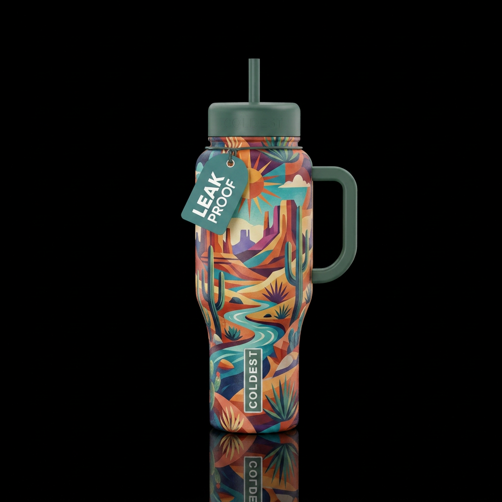 Midwestern abstract desert vibe. water bottle design