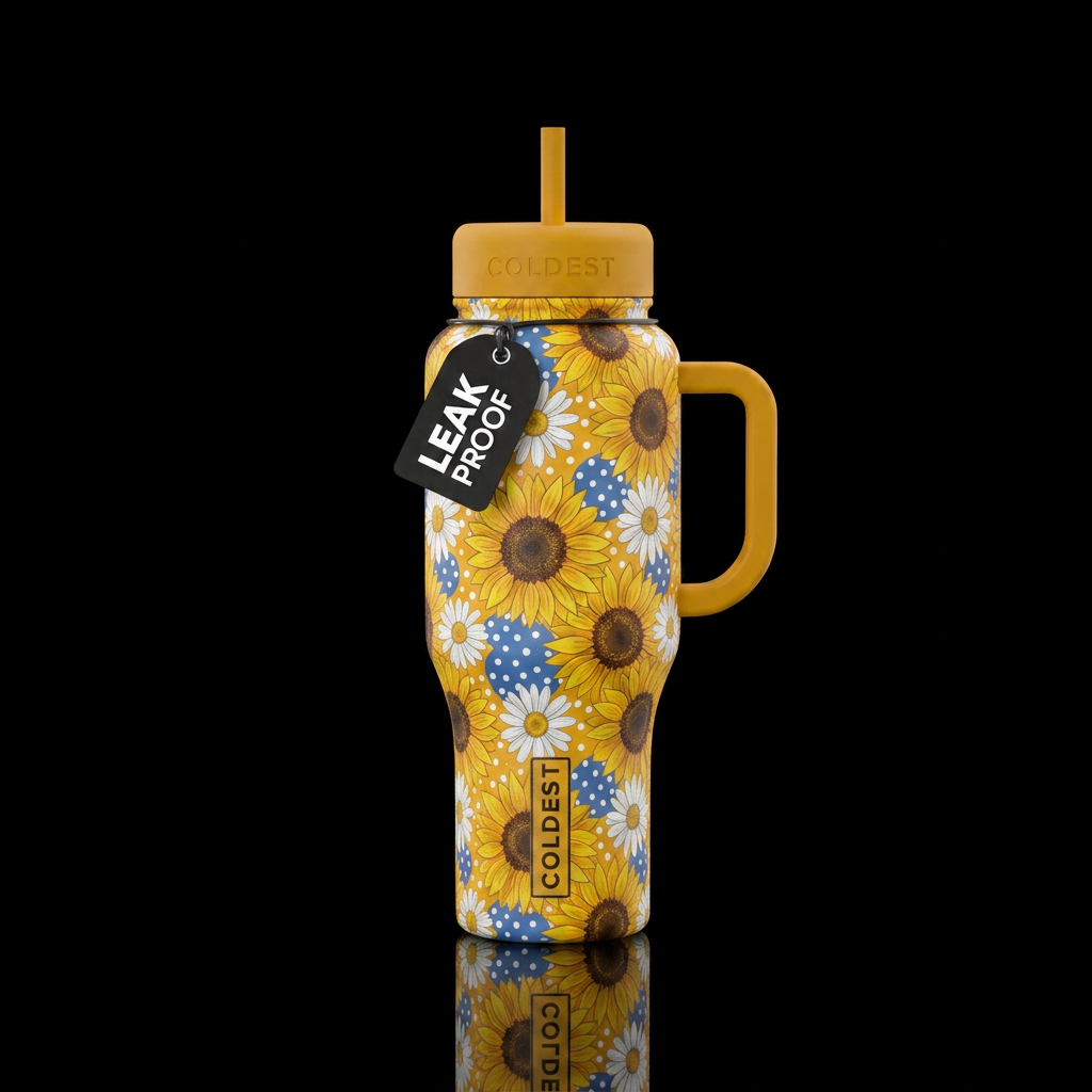 Daisy Dots water bottle design