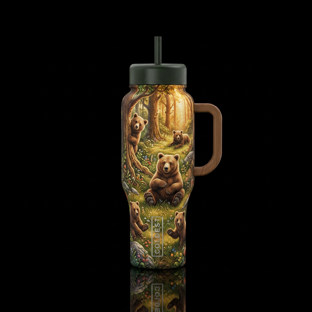 Da Bears water bottle design