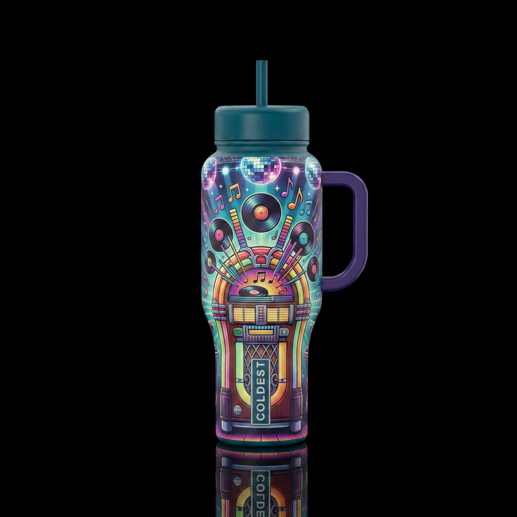 Dance party water bottle design