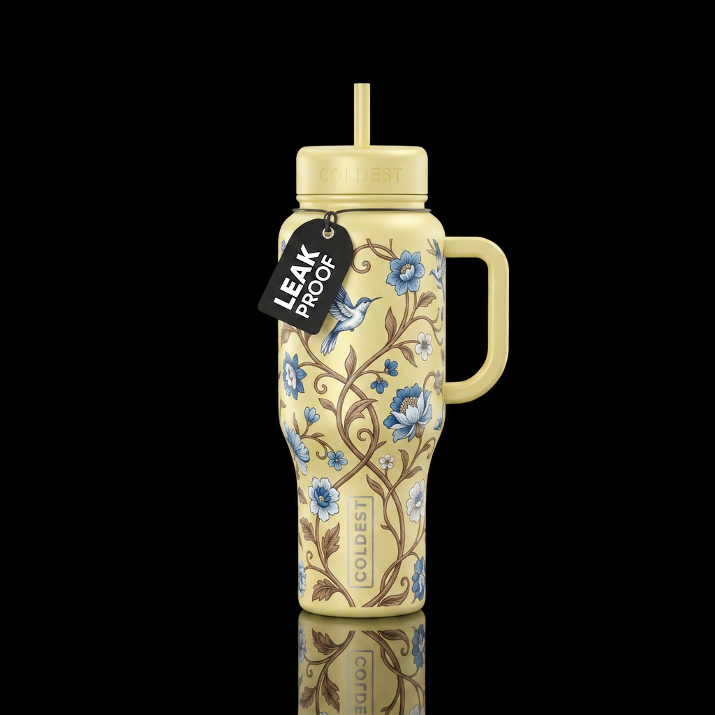 Sunshine bluebirds water bottle design