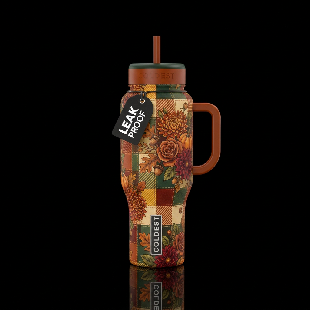 Quilted Fall water bottle design
