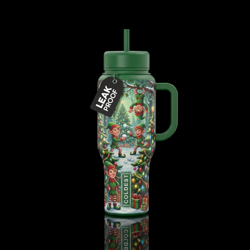 Xmas Mischief water bottle design