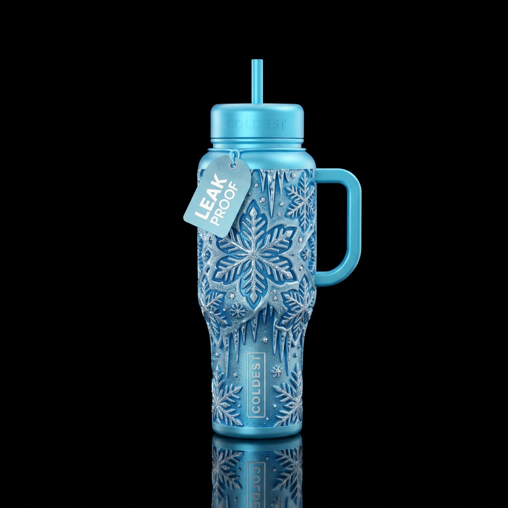 Frosted water bottle design