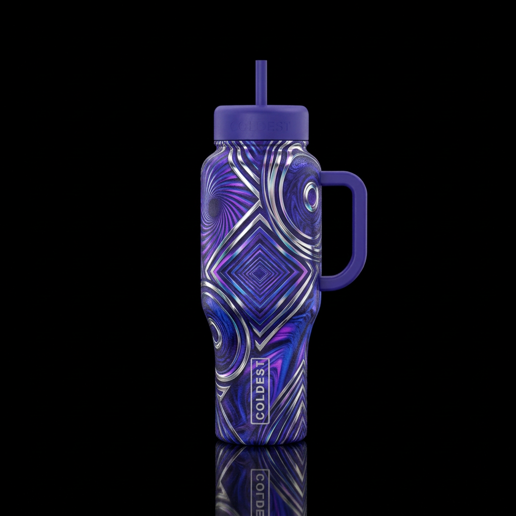 Indigo Illusions water bottle design