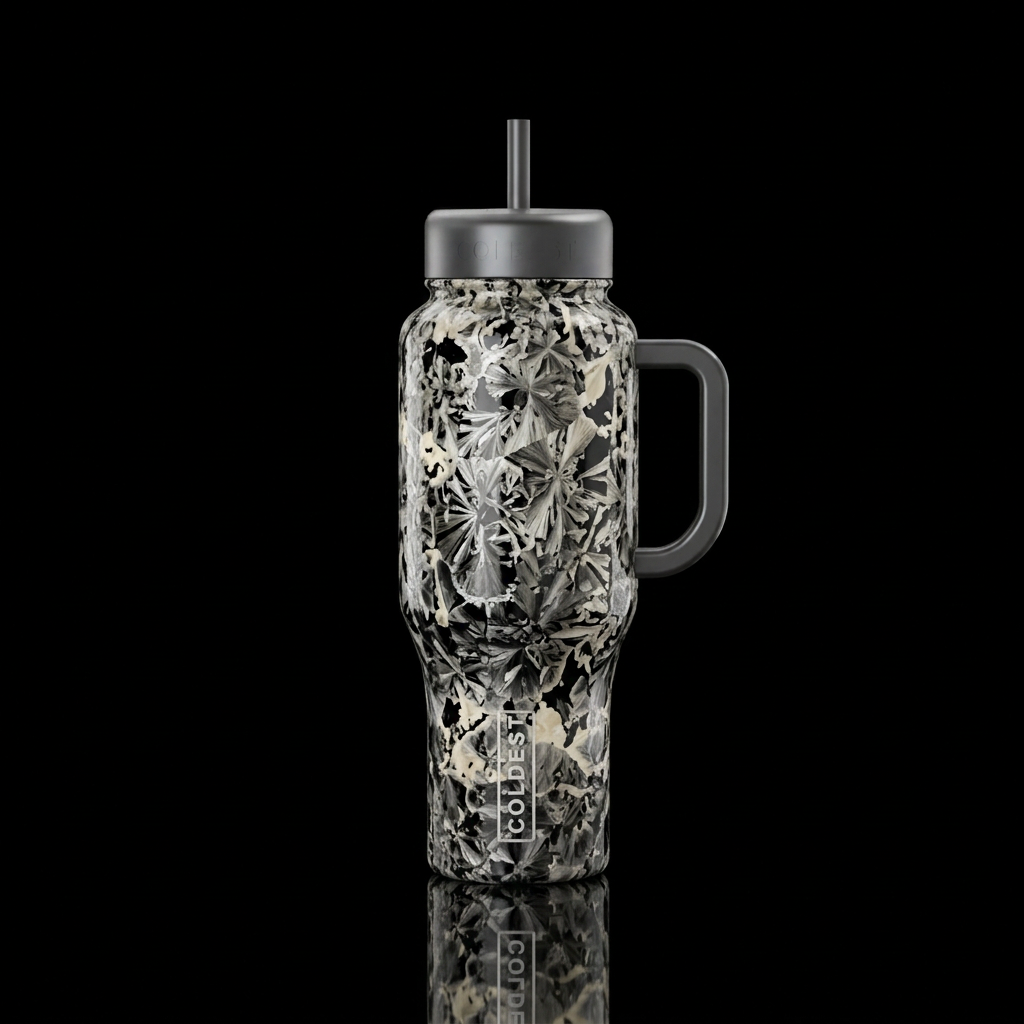 No leak proof tag  Black silver and cream crystall... water bottle design