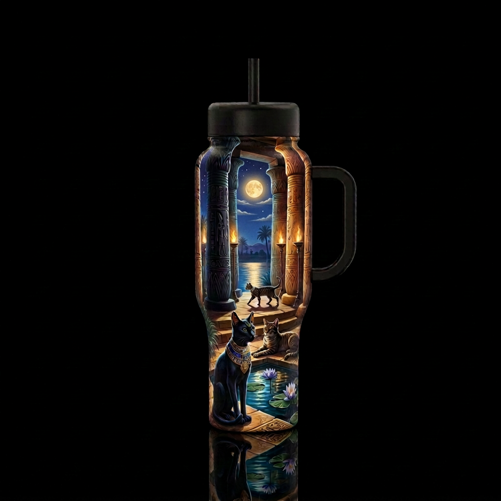Moon of Bubastis water bottle design