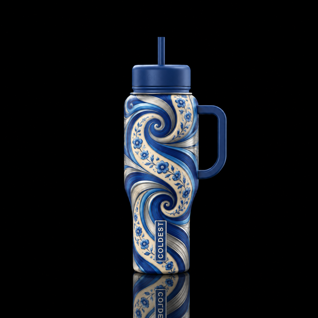 Arctic floral water bottle design