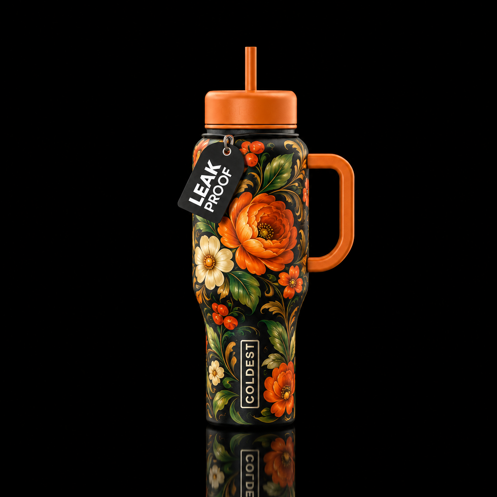 Zhostovo water bottle design