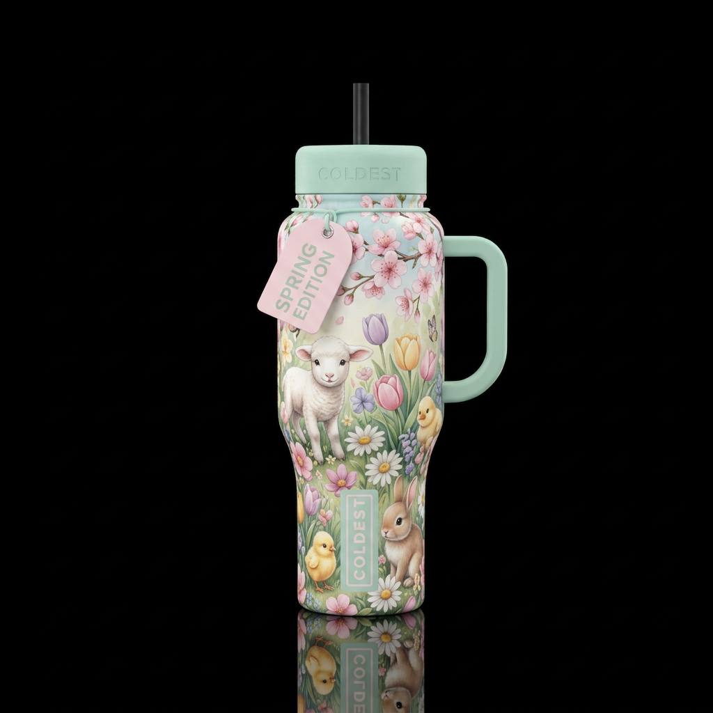 Spring babies water bottle design