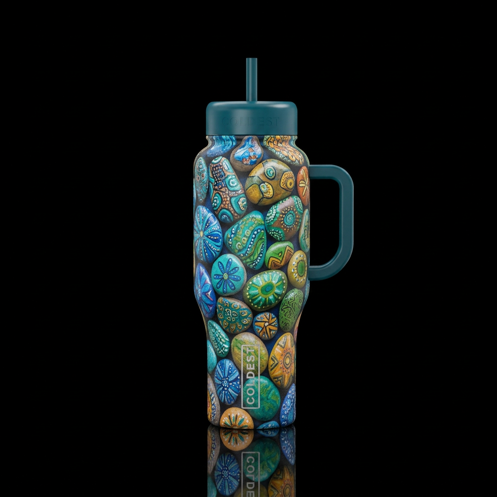 Painted tocks water bottle design