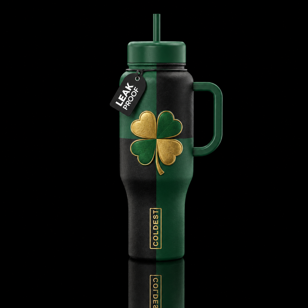 Golden luck water bottle design
