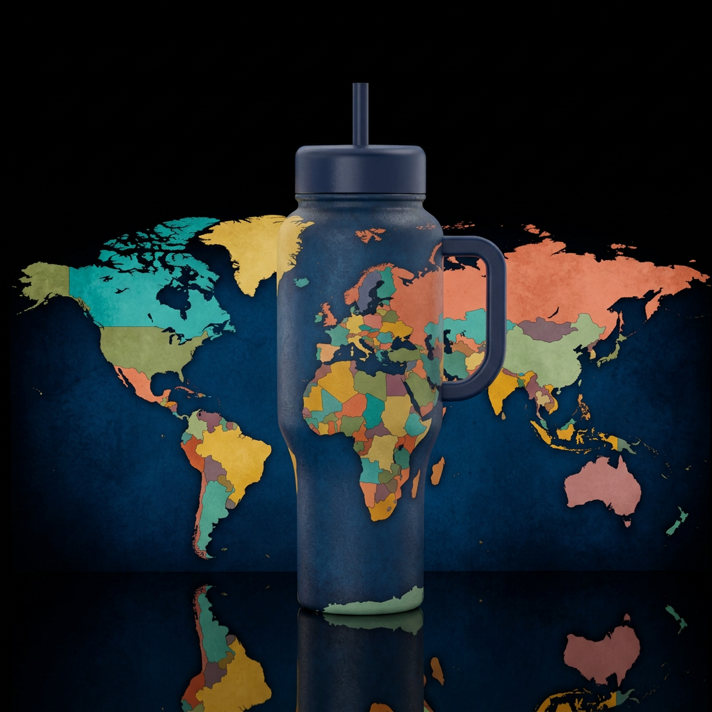 Worlds Apart water bottle design
