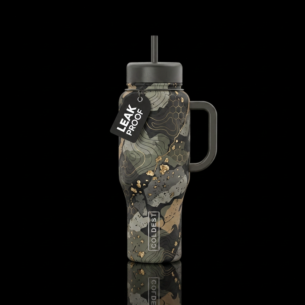 Gilded Terrain water bottle design