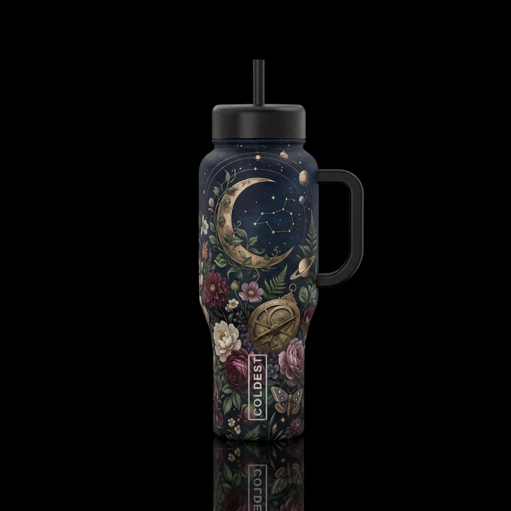 The Midnight Conservator water bottle design