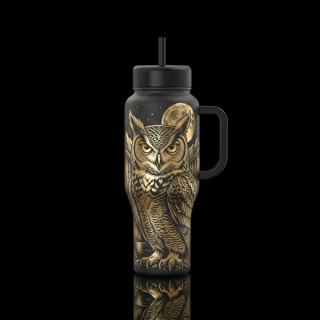 Midnight Sentinel water bottle design