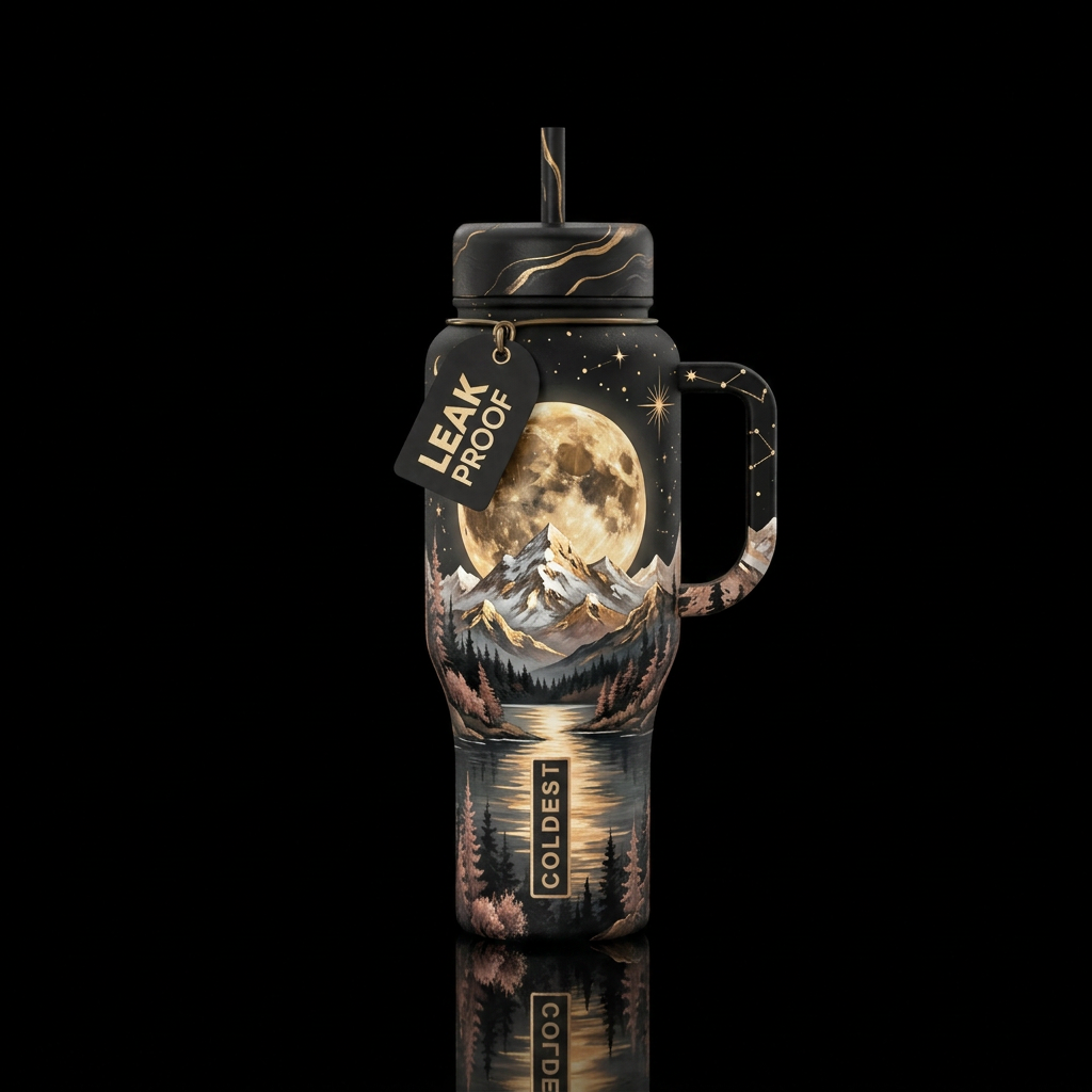 Gilded Nightfall water bottle design