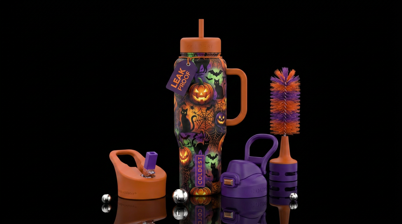 Halloween water bottle design