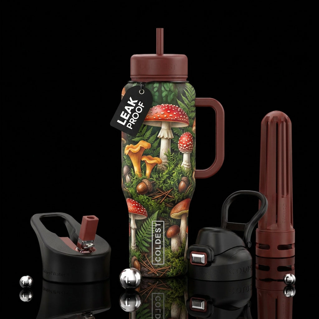 Mushroom water bottle design