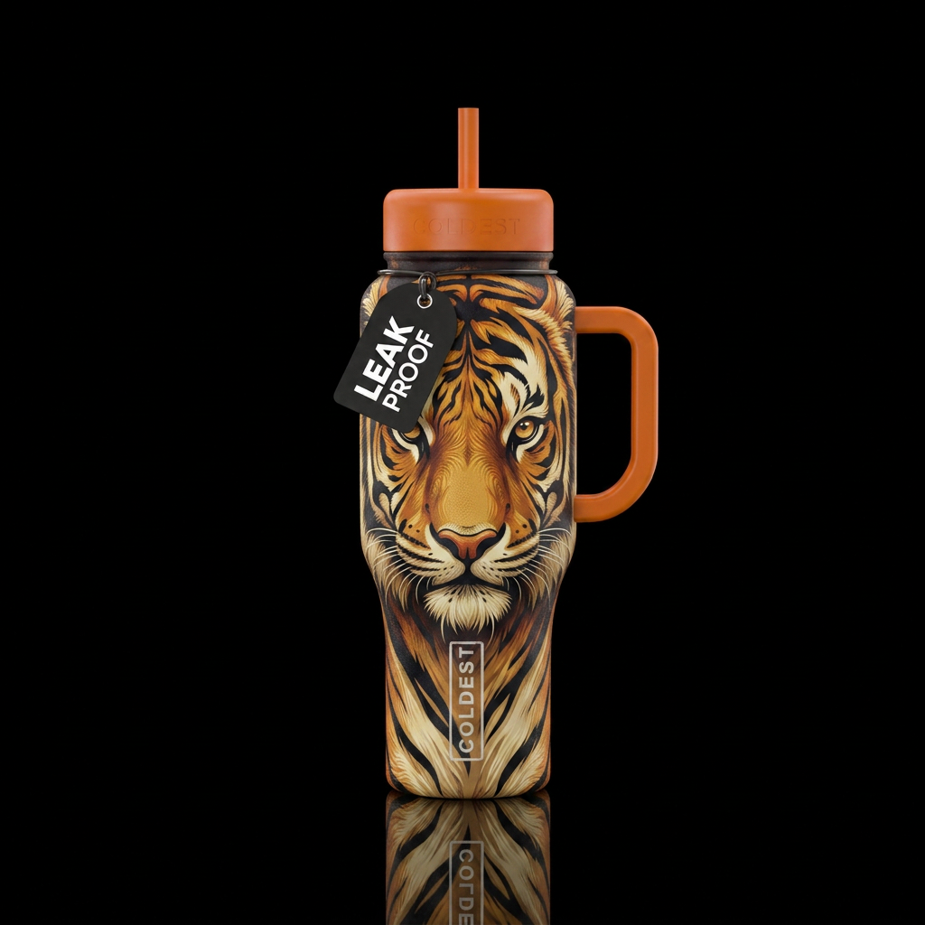 Tiger water bottle design