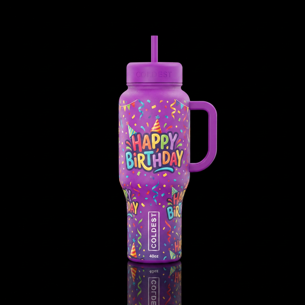 Birthday water bottle design