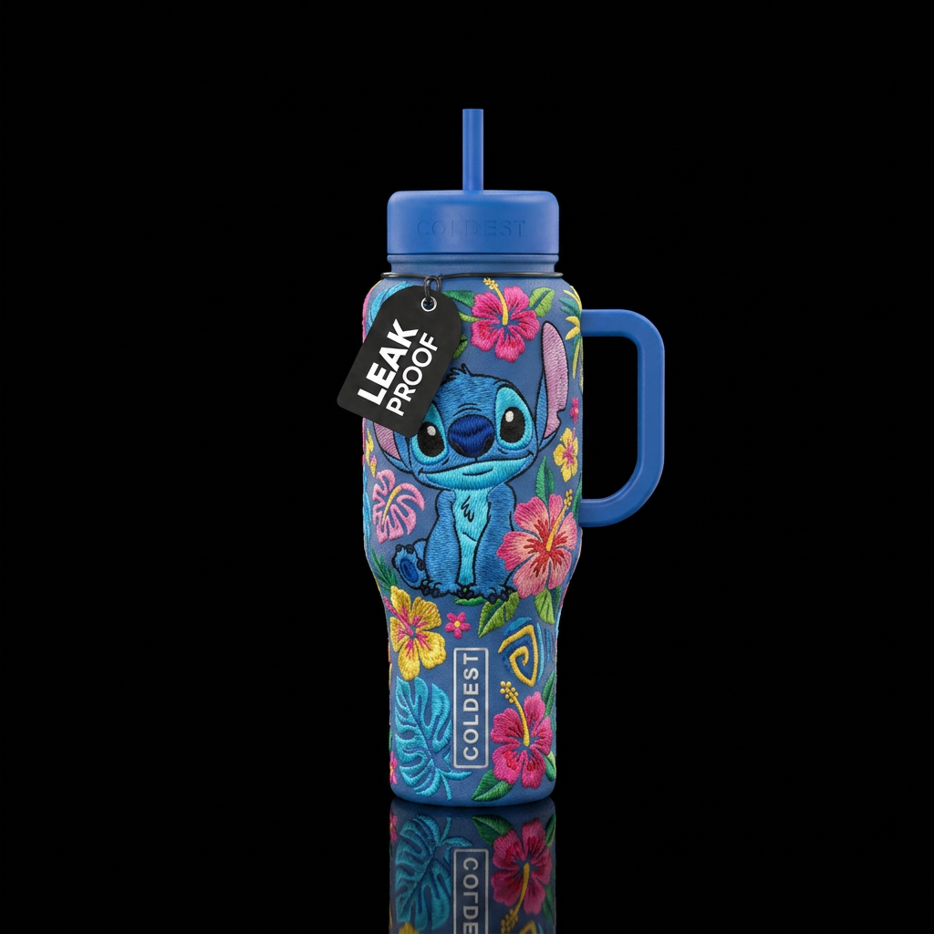 Stitch water bottle design