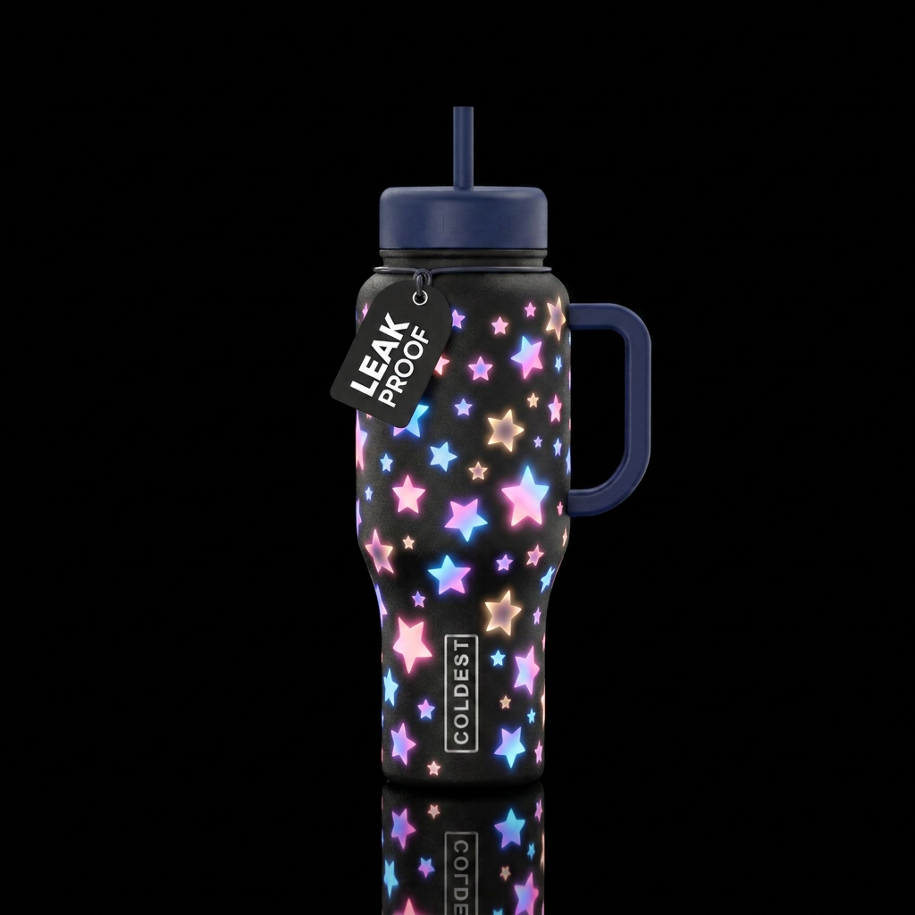 Glowing Stars water bottle design