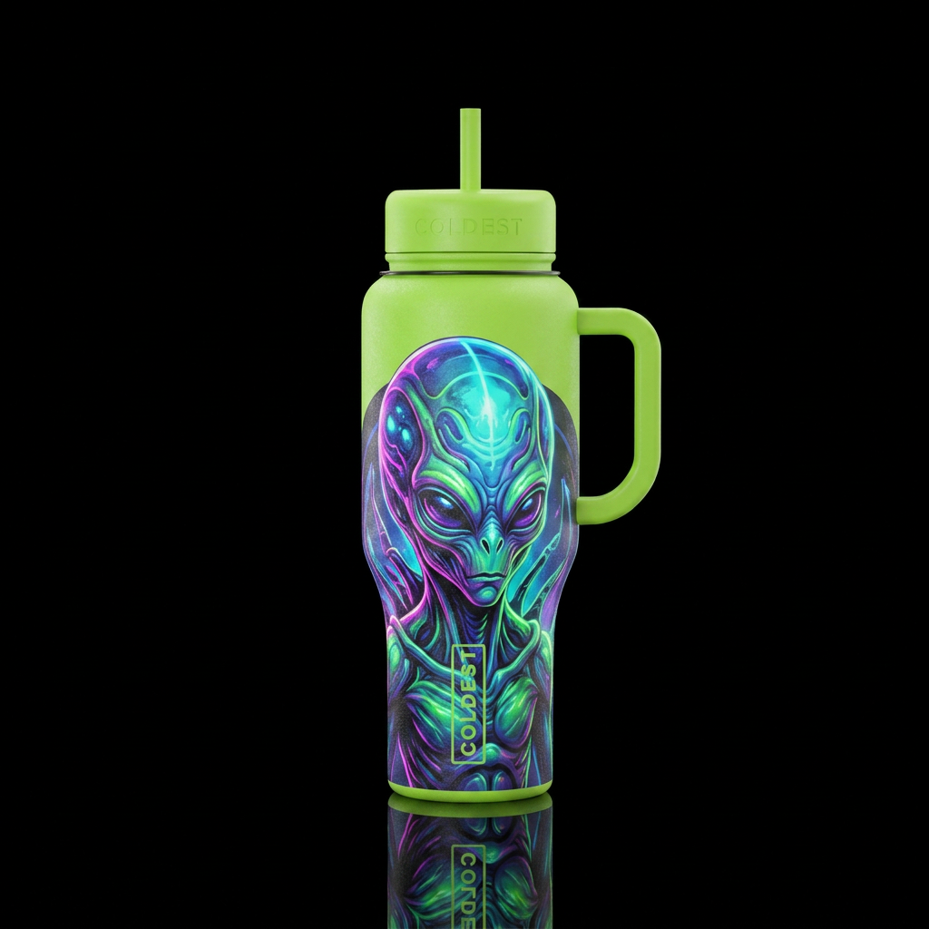 Alien water bottle design