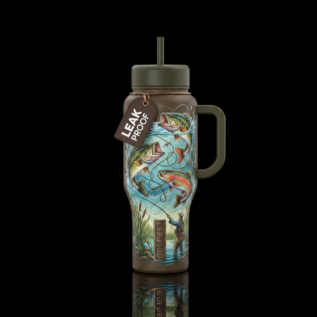 Fishing water bottle design