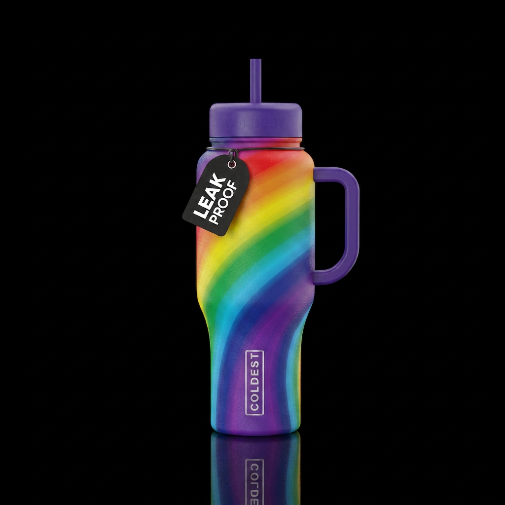 Rainbow water bottle design