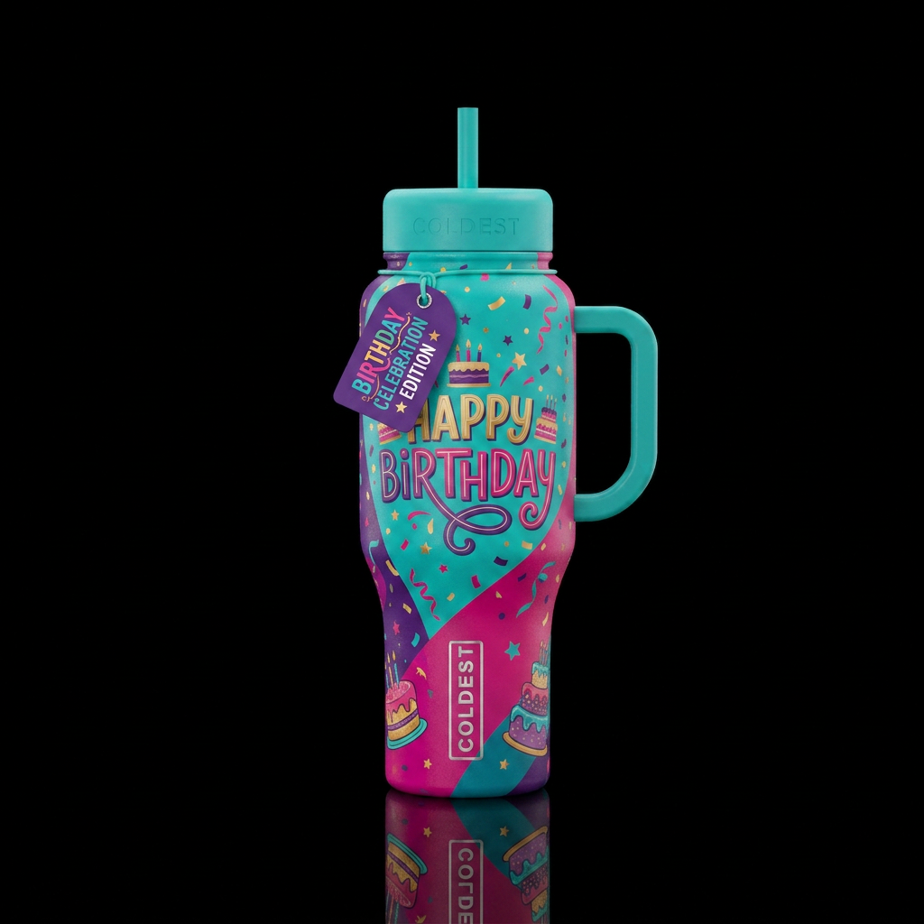 Birthday water bottle design