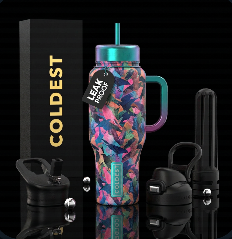 Murder is for the birds water bottle design
