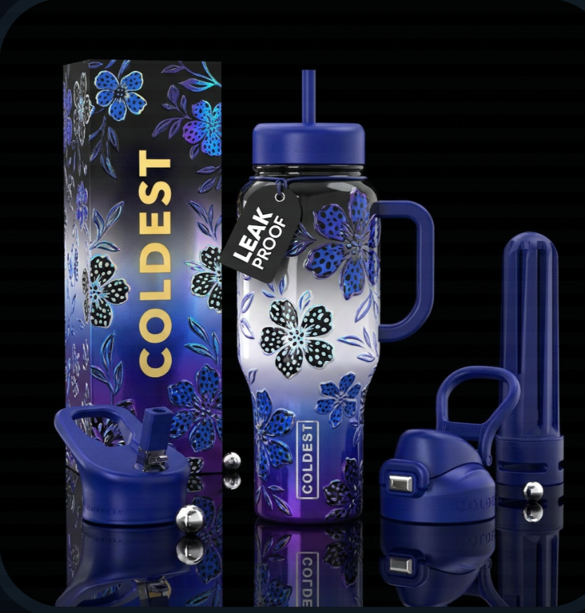 Spotted, stop and smell the flowers and drink wate... water bottle design