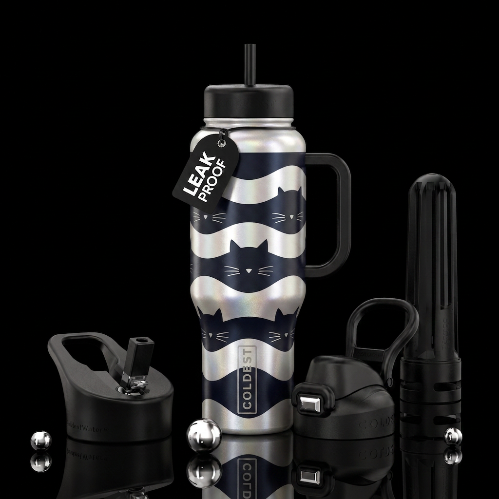 Horizontally striped gorgeous pearlescent and even... water bottle design