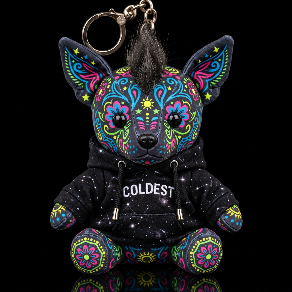 Xoloitzcuintlis with a tribal neon day of the dead... water bottle design
