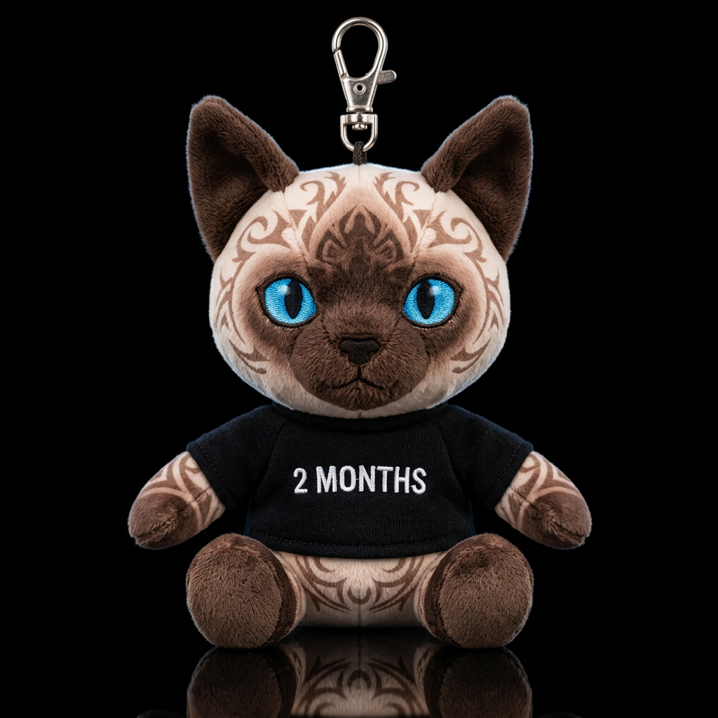 Chocolate Siamese with blue eyes with mocha tribal... water bottle design
