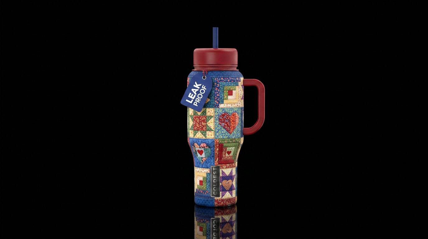 Quilts of love water bottle design