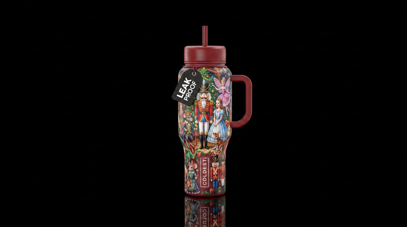 Nutcracker Ballet characters water bottle design