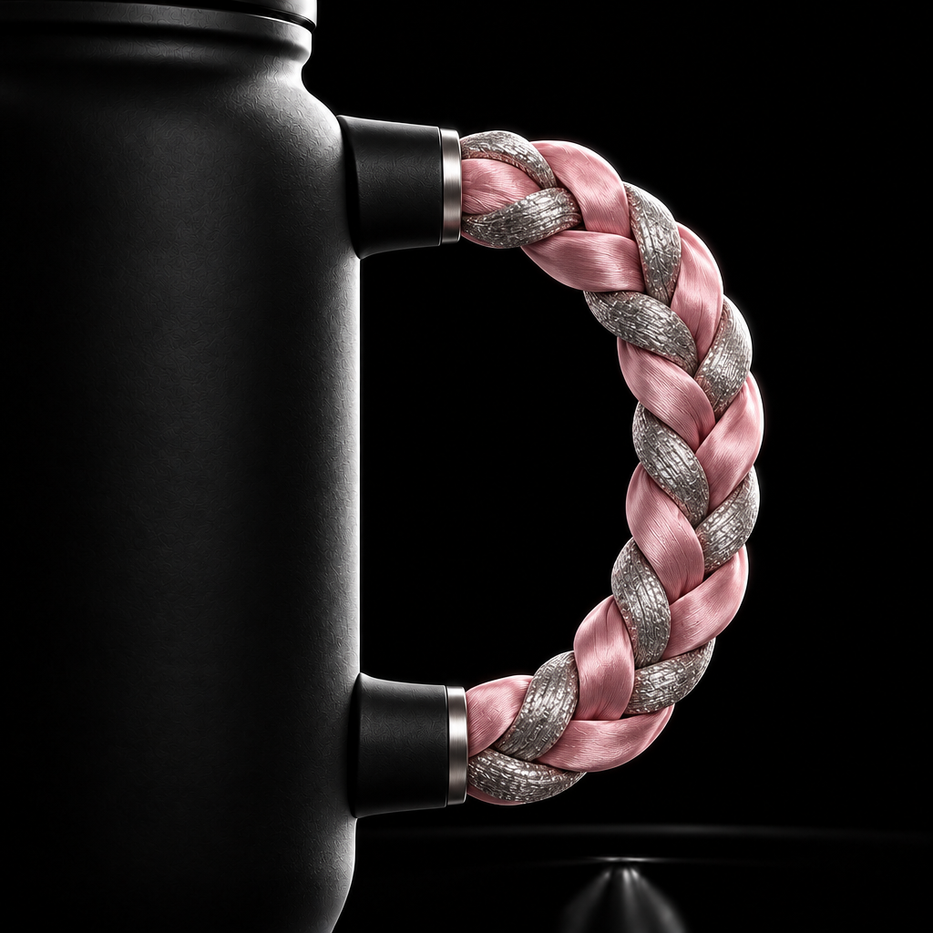 Braided- pink water bottle design