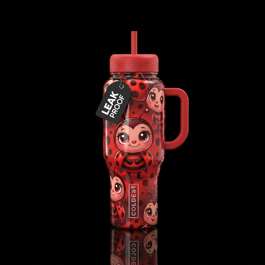 Lady Bugs water bottle design