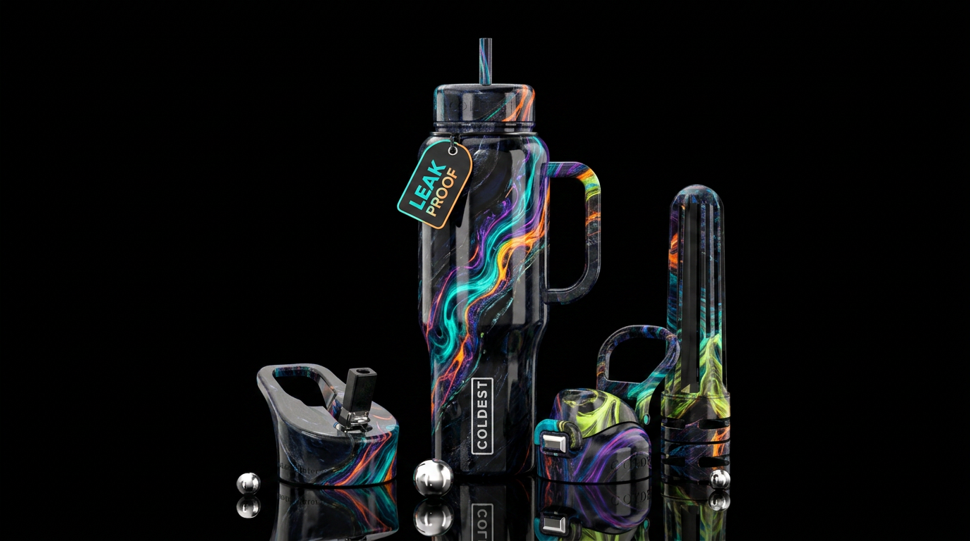 Obsidian River water bottle design