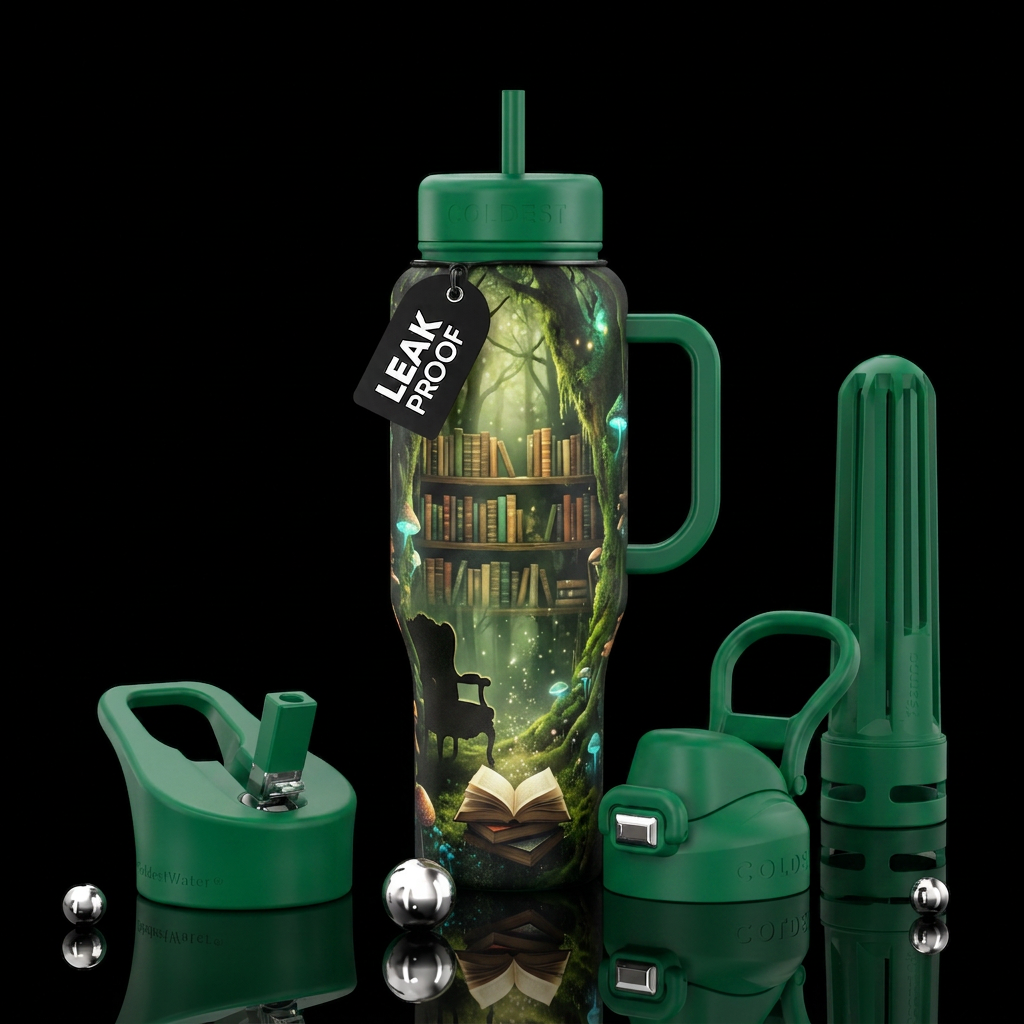 Enchanted Reader water bottle design