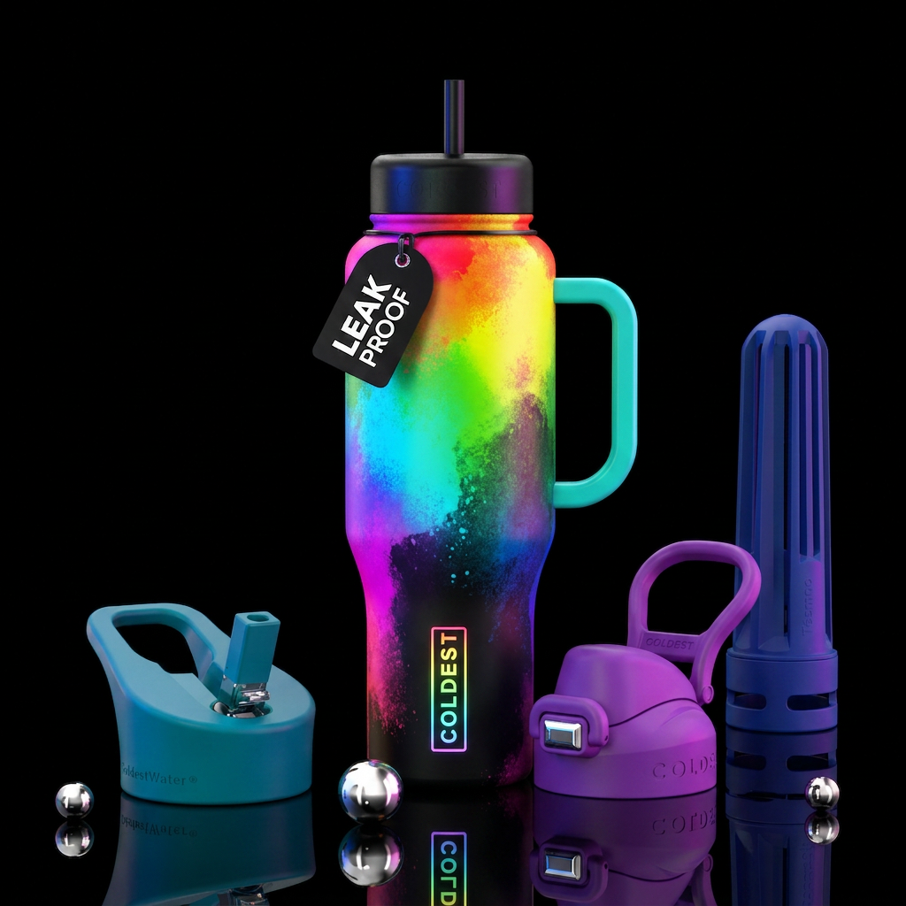 Color Splash black water bottle design