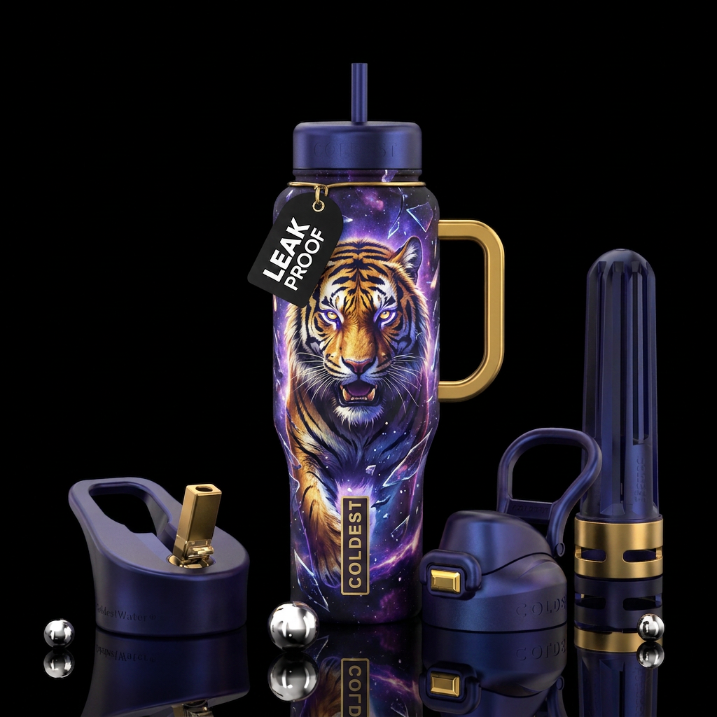 Shattered Tiger water bottle design