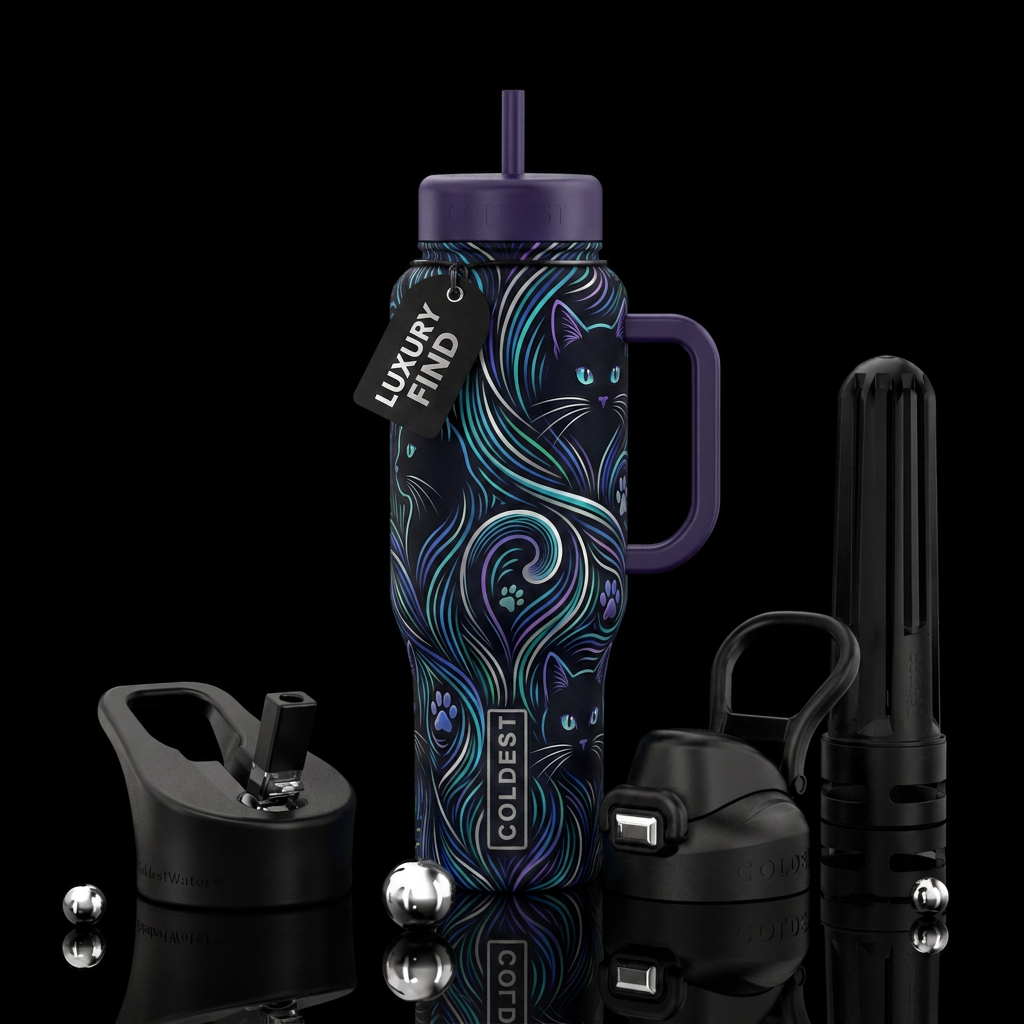 Kitty Whiskers water bottle design