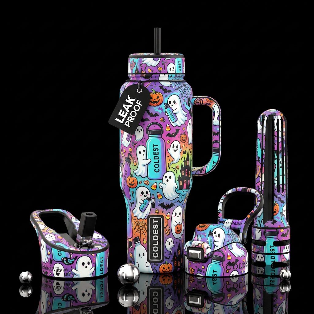 Ghostly Grabbers water bottle design