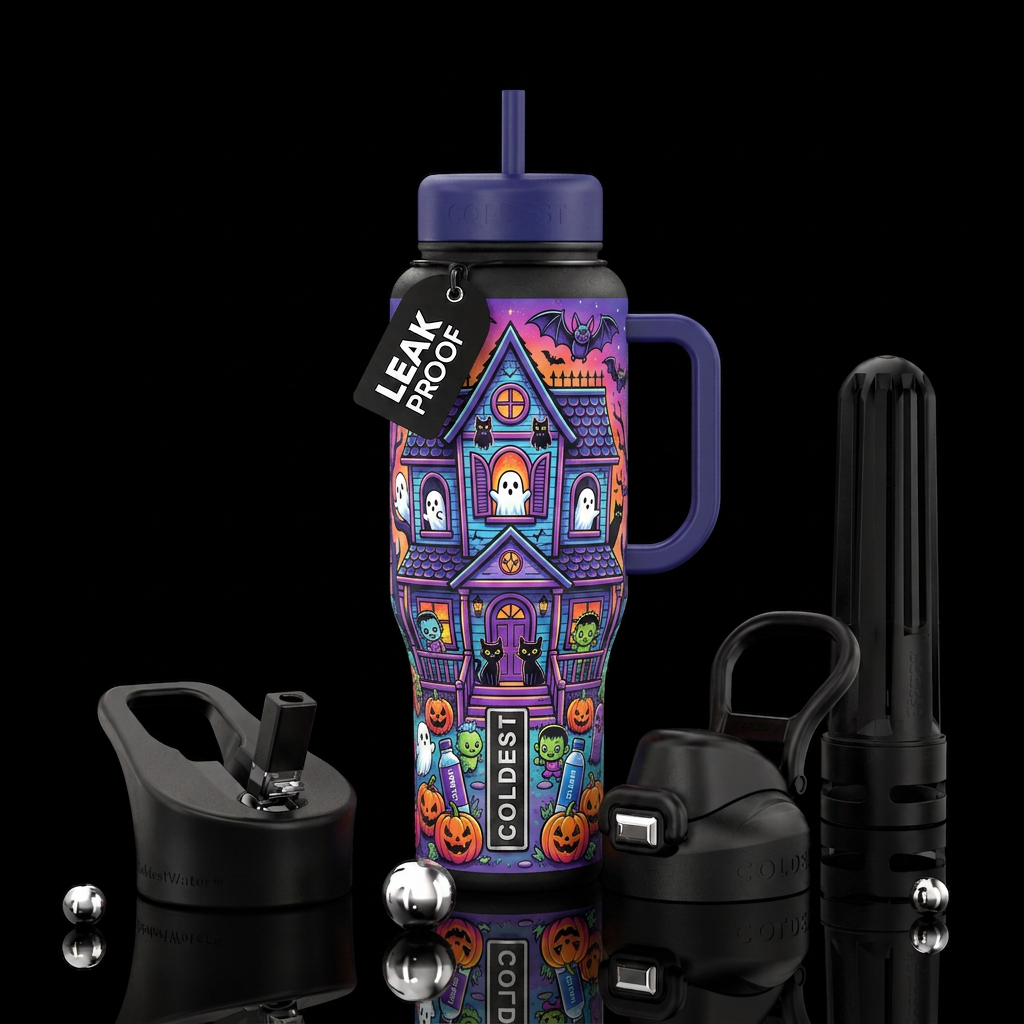 Haunted House water bottle design