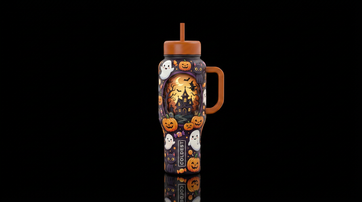 Halloween Portal water bottle design