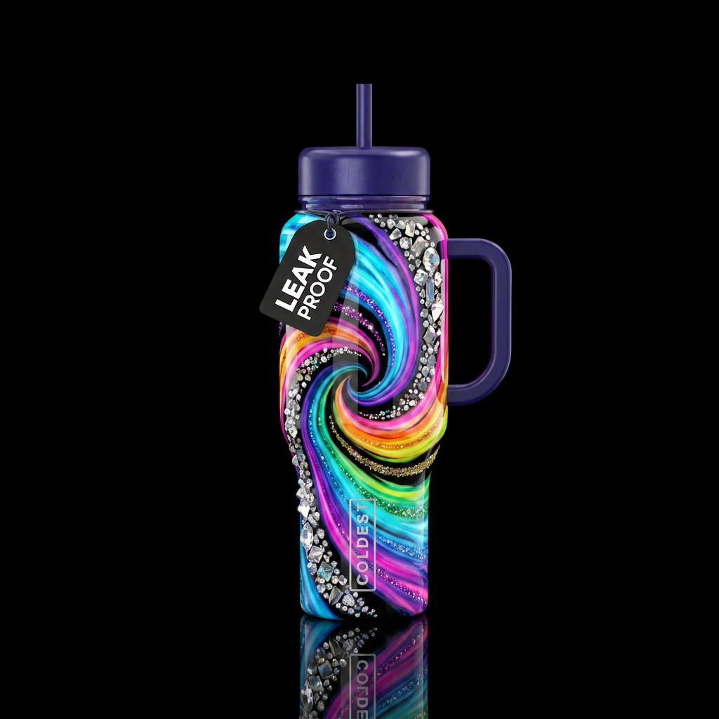 Rainbow Spiral 3 water bottle design