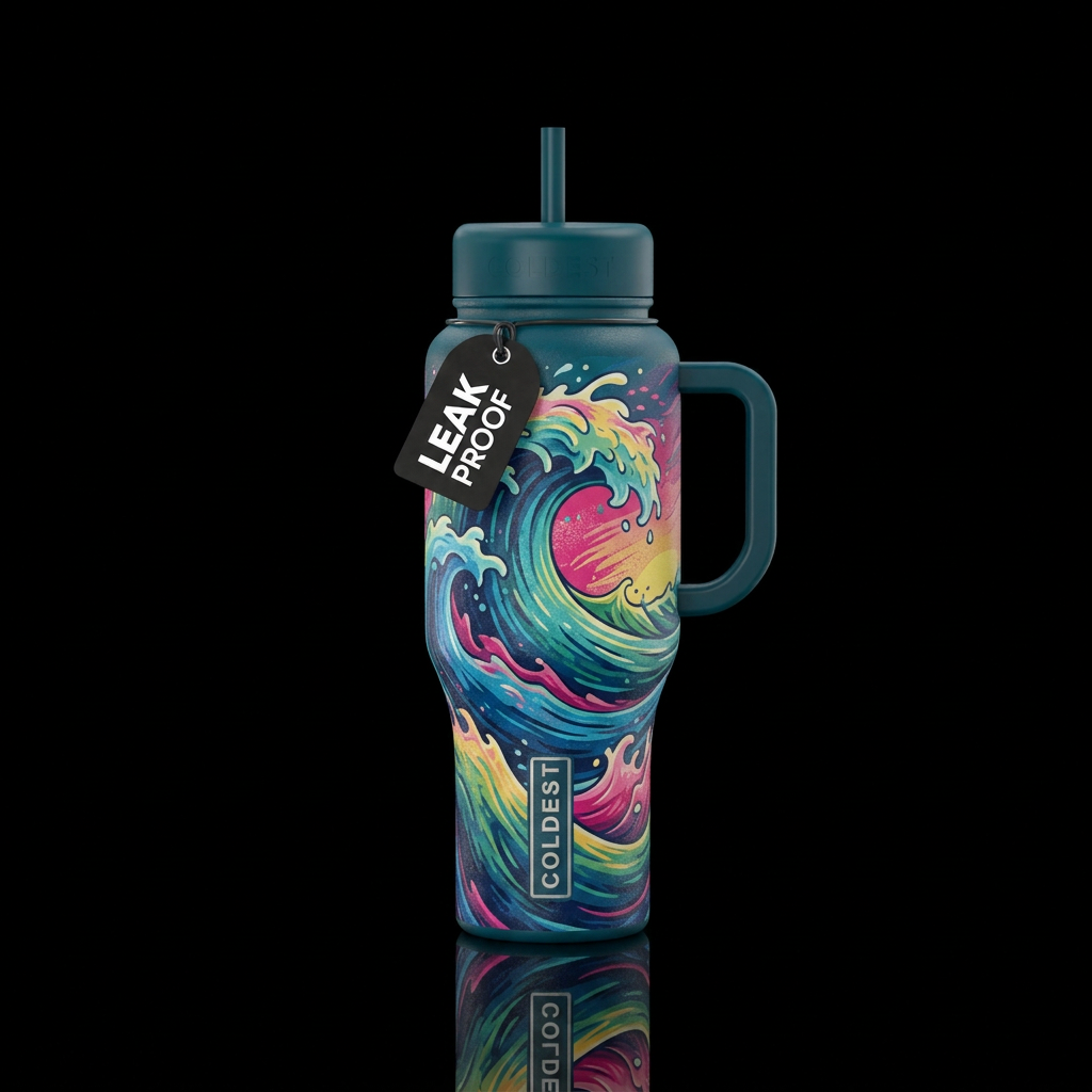 Splash Waves water bottle design